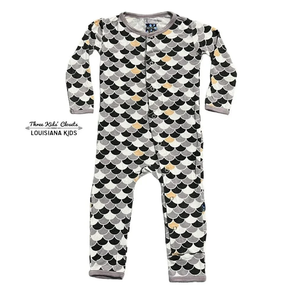 Kickee Pants 12-18m Bamboo Midnight Scales Coverall